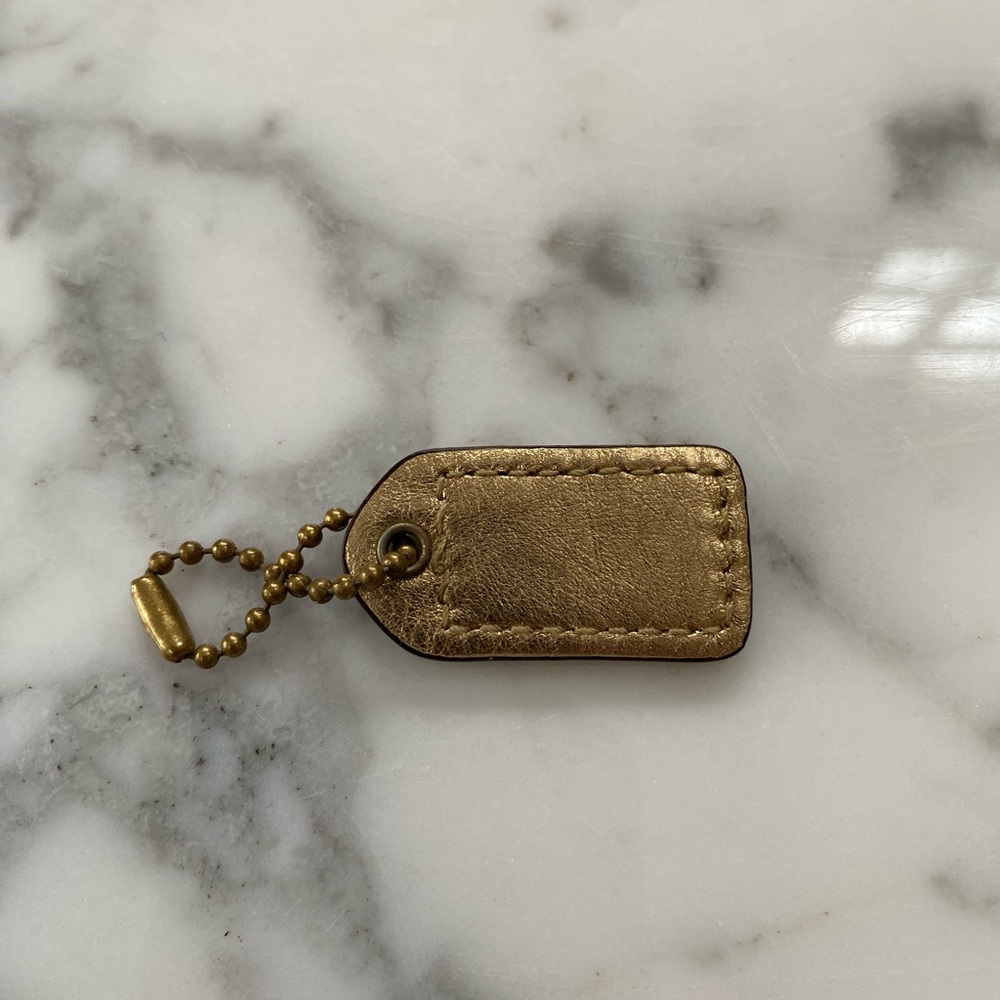 Coach Metallic Gold Leather Hang Tag - Picture 2 of 3